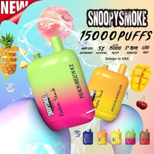 Snoopy Smoke Extra Tank 15000 Puffs Rechargeable Disposable Vape 10ct/Display